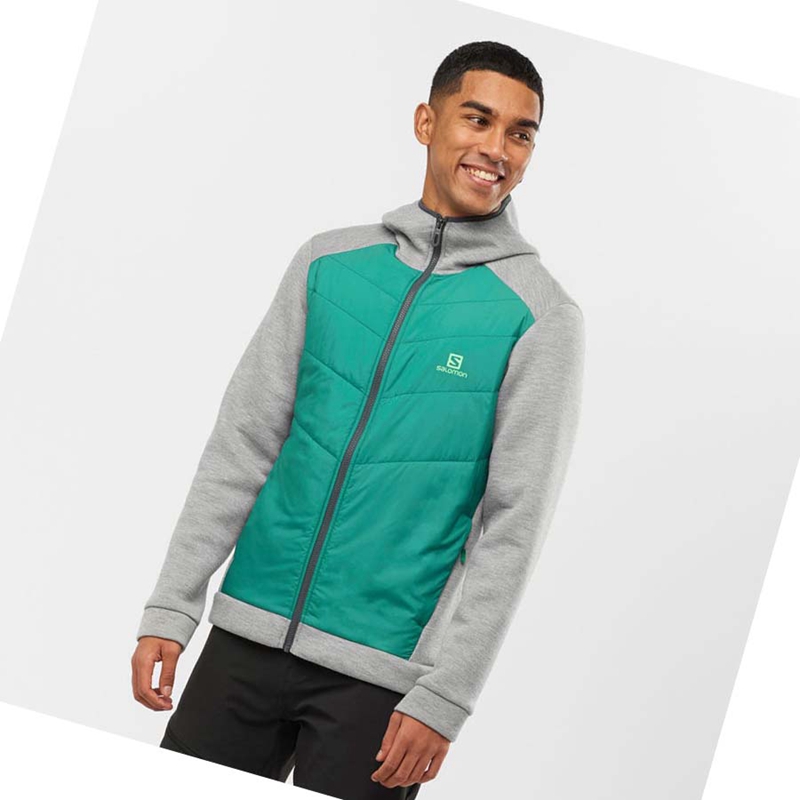 Salomon ESSENTIAL XWARM HYBRID Hoodie Herr Gröna | HJQGSLA-84