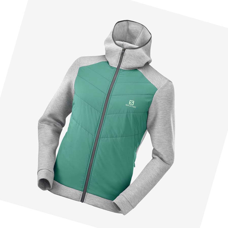 Salomon ESSENTIAL XWARM HYBRID Hoodie Herr Gröna | HJQGSLA-84