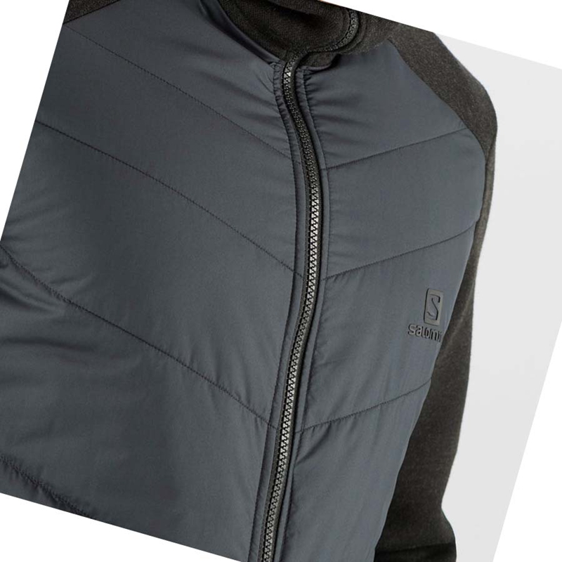 Salomon ESSENTIAL XWARM HYBRID Hoodie Herr Grå | WFMCPDX-04