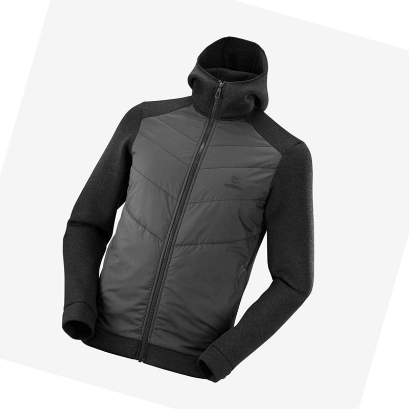 Salomon ESSENTIAL XWARM HYBRID Hoodie Herr Grå | WFMCPDX-04