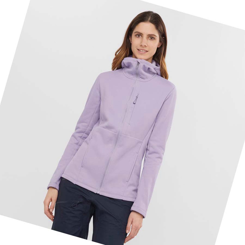 Salomon ESSENTIAL XWARM Hoodie Dam Lila | WZCABJV-94