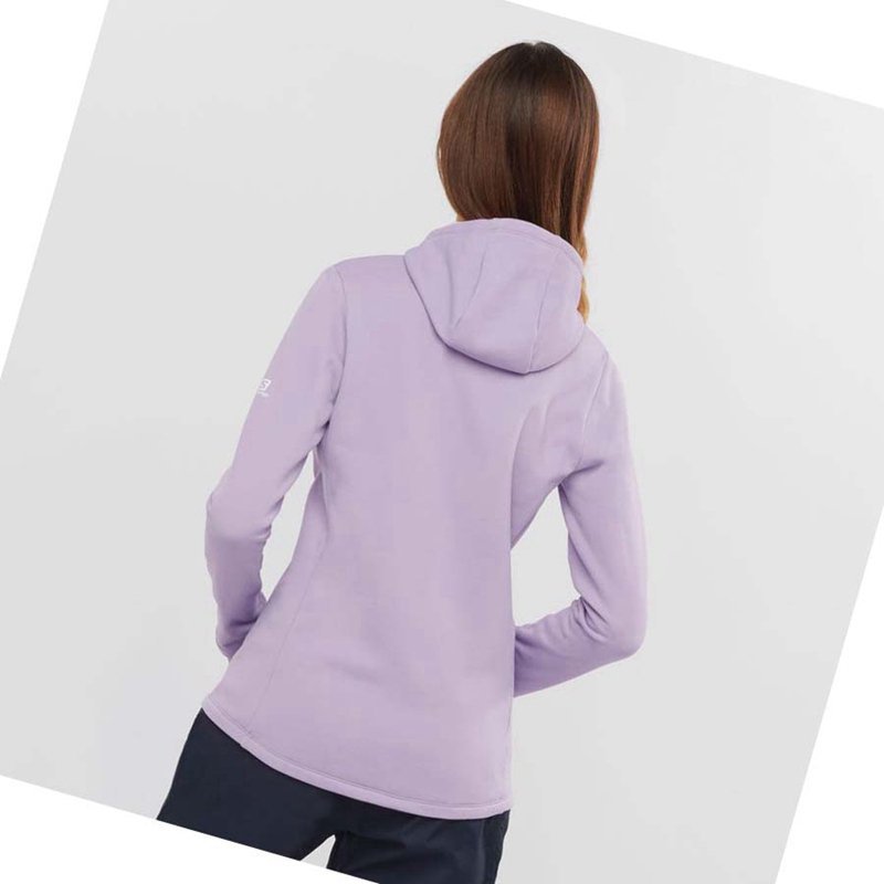 Salomon ESSENTIAL XWARM Hoodie Dam Lila | WZCABJV-94