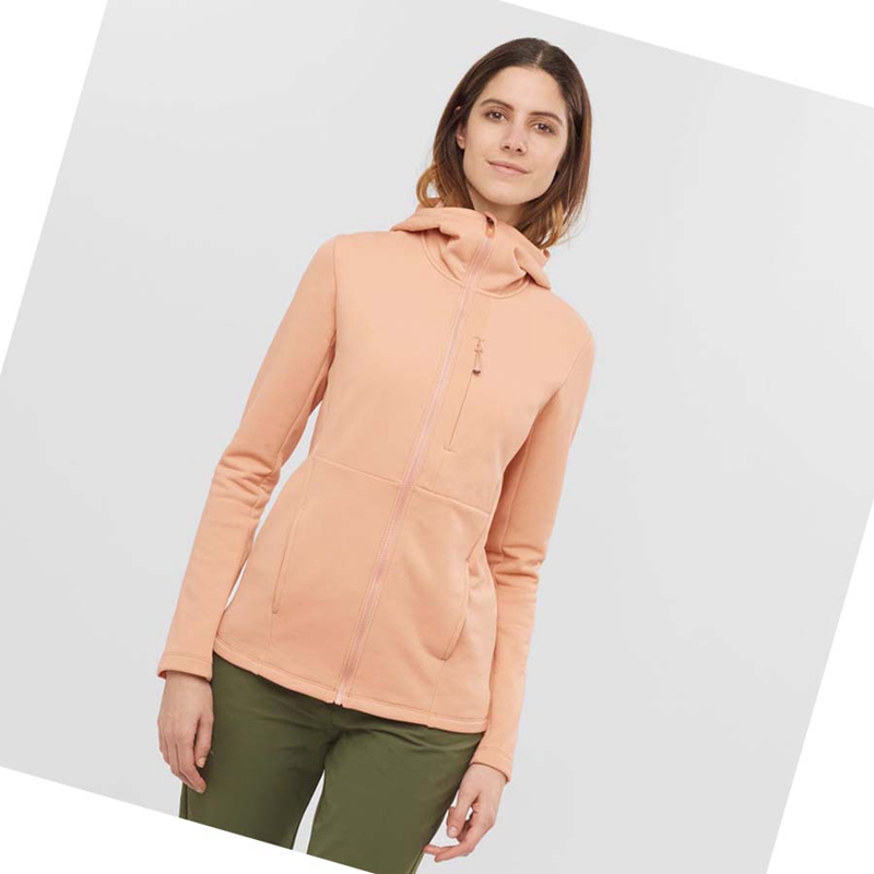 Salomon ESSENTIAL XWARM Hoodie Dam Rosa | MSONIEW-43