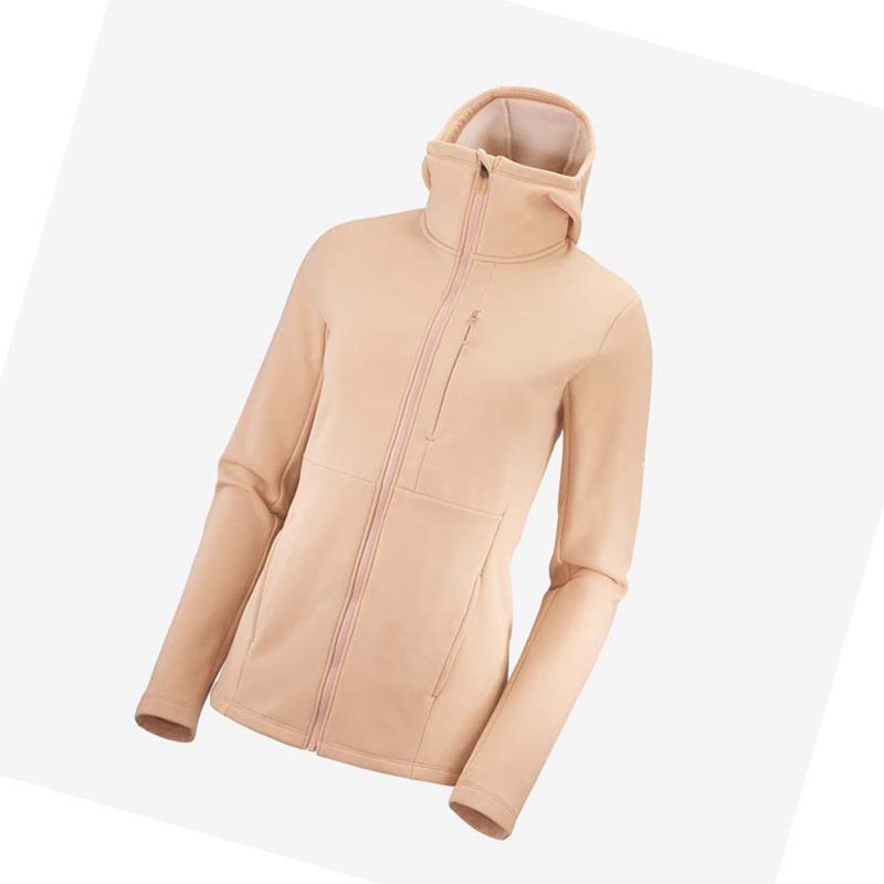 Salomon ESSENTIAL XWARM Hoodie Dam Rosa | MSONIEW-43