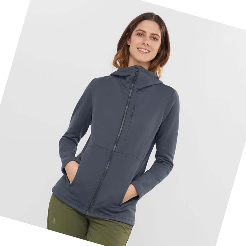 Salomon ESSENTIAL XWARM Hoodie Dam Svarta | DQTXOHN-01