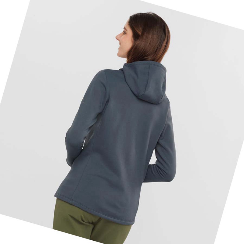 Salomon ESSENTIAL XWARM Hoodie Dam Svarta | DQTXOHN-01