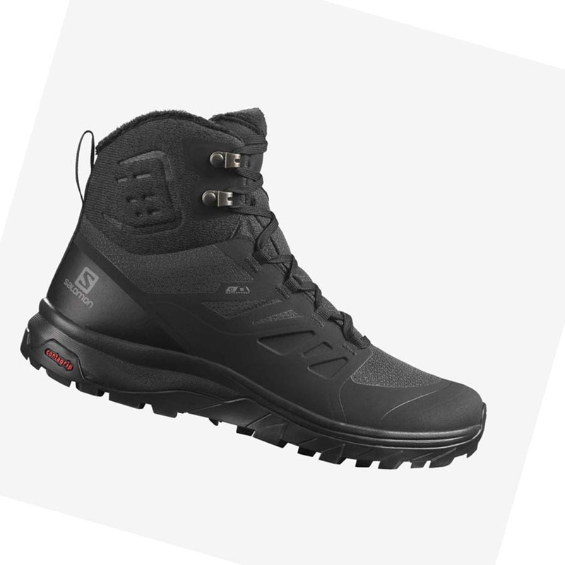 Salomon OUTBLAST THINSULATE™ CLIMASALOMON™ WATERPROOF Vinterkängor Dam Svarta | VTLAHDW-81