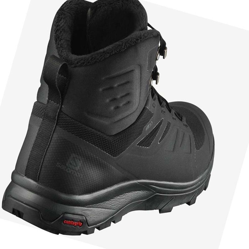 Salomon OUTBLAST THINSULATE™ CLIMASALOMON™ WATERPROOF Vinterkängor Herr Svarta | ZUNBLXR-84