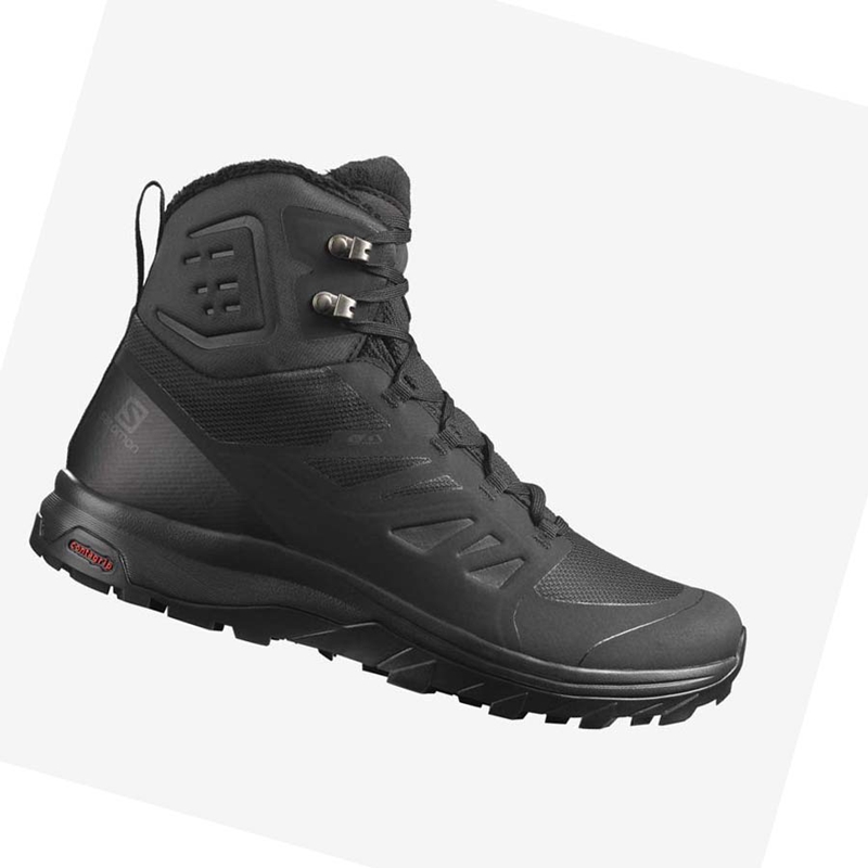 Salomon OUTBLAST THINSULATE™ CLIMASALOMON™ WATERPROOF Vinterkängor Herr Svarta | ZUNBLXR-84