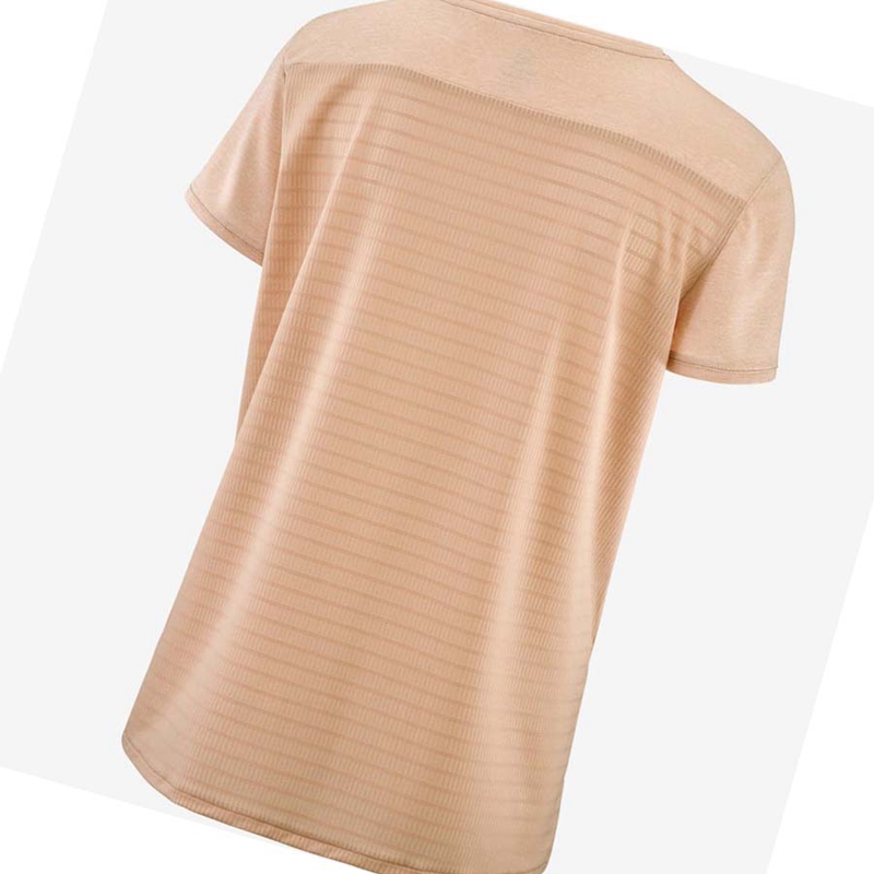 Salomon OUTLINE SUMMER T-shirt Dam Beige | JATMXRW-73