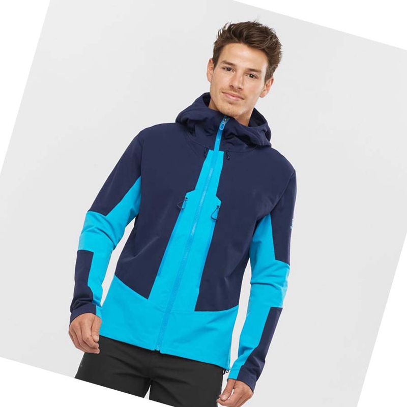 Salomon OUTPEAK SOFTSHELL Jacka Herr Blå | PQRIGVK-91