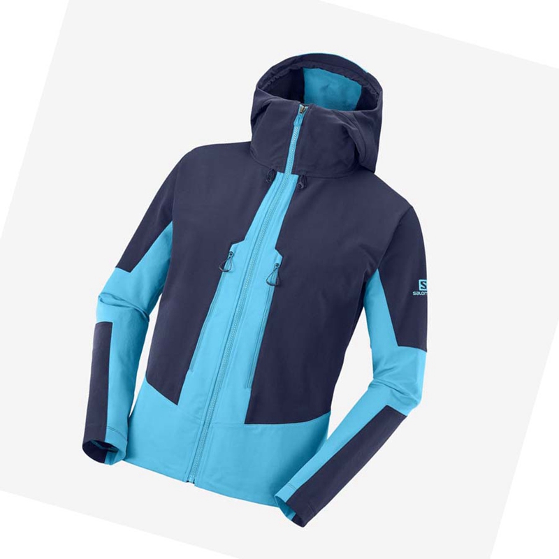 Salomon OUTPEAK SOFTSHELL Jacka Herr Blå | PQRIGVK-91