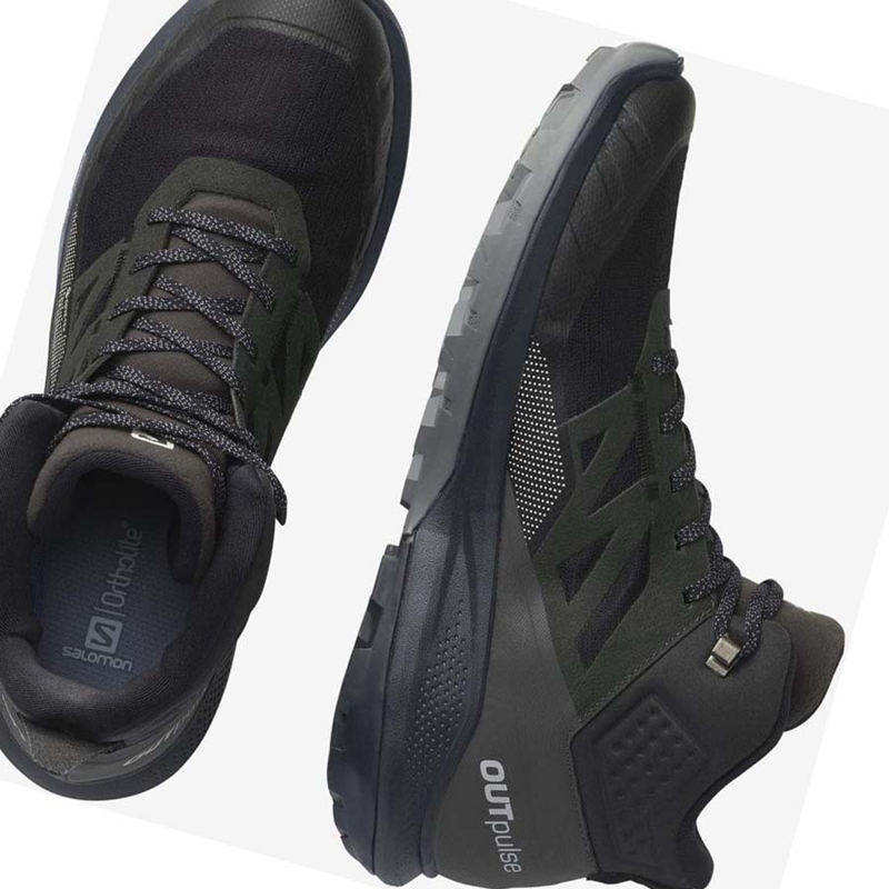 Salomon OUTPULSE MID GORE-TEX Vandringsskor Herr Svarta | ZIYGVFT-84