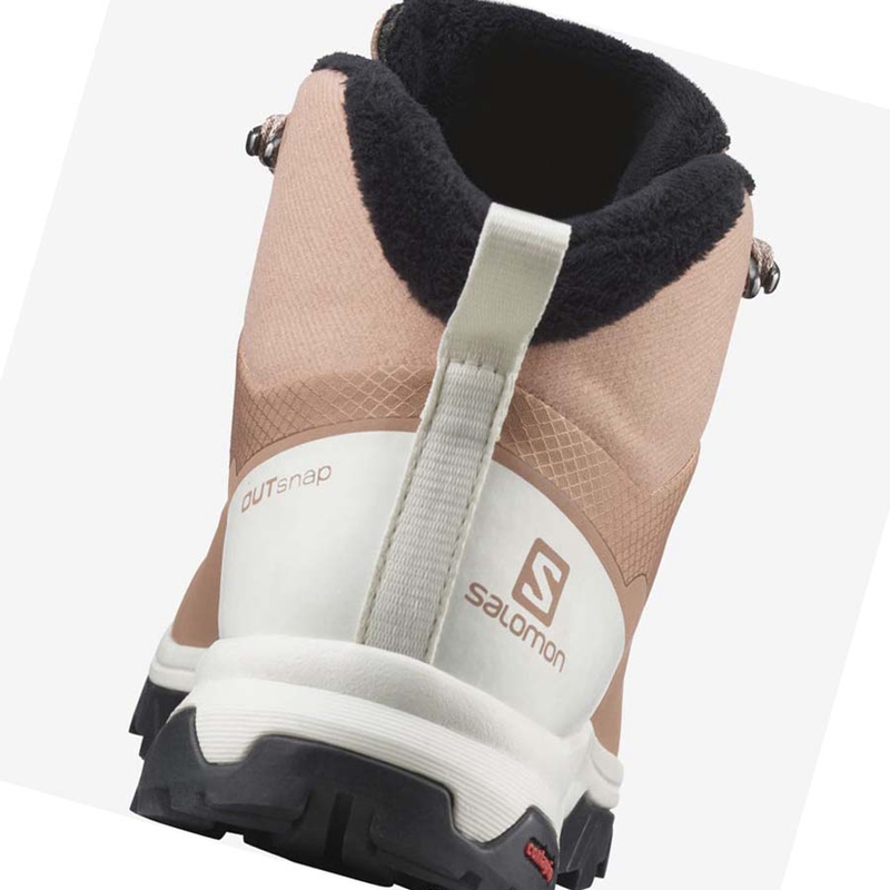 Salomon OUTSNAP CLIMASALOMON™ WATERPROOF Vinterkängor Dam Beige | AJYCUQL-31