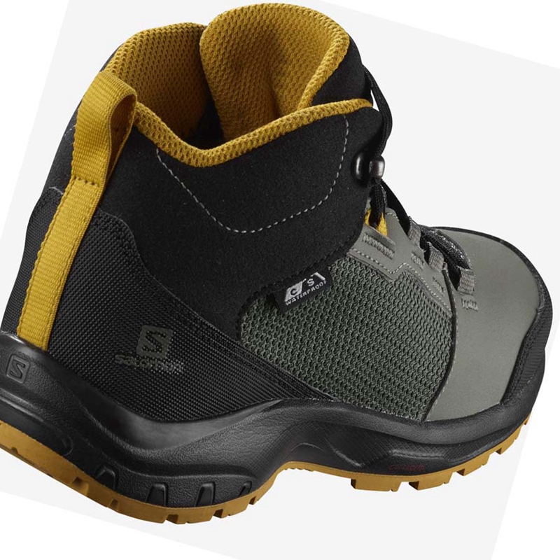 Salomon OUTWARD CLIMASALOMON™ WATERPROOF Vandringsskor Barn Olivgröna | BPVWIFQ-42