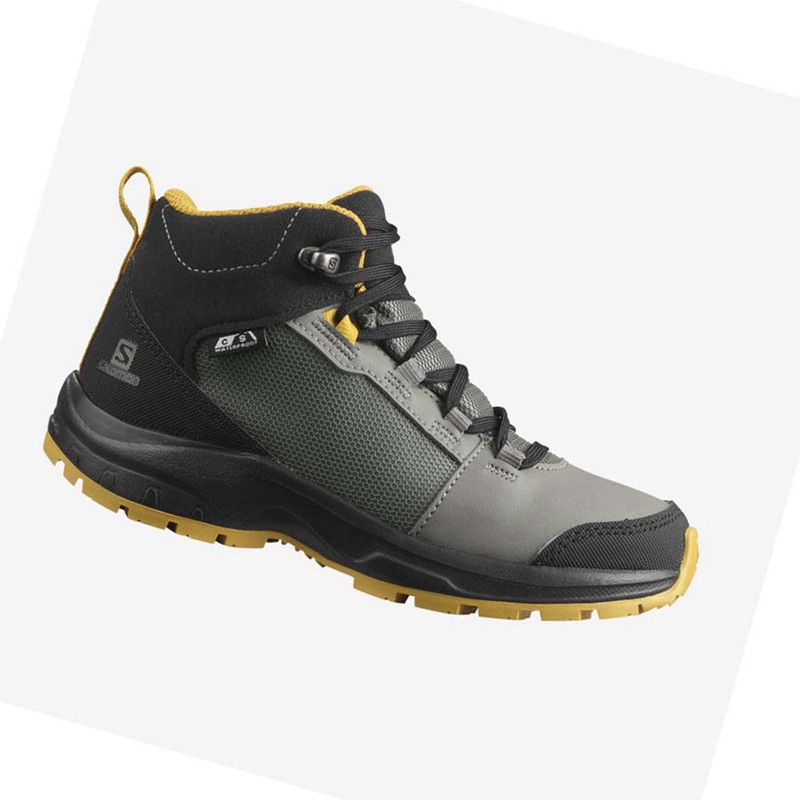 Salomon OUTWARD CLIMASALOMON™ WATERPROOF Vandringsskor Barn Olivgröna | BPVWIFQ-42