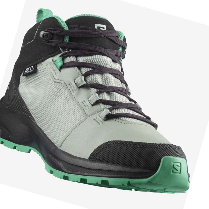 Salomon OUTWARD CLIMASALOMON™ WATERPROOF Vandringsskor Barn Mintgröna | VUACNZF-93