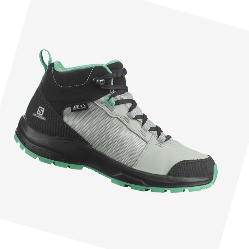 Salomon OUTWARD CLIMASALOMON™ WATERPROOF Vandringsskor Barn Mintgröna | VUACNZF-93