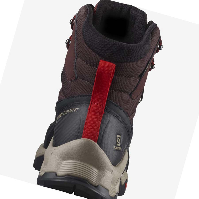 Salomon QUEST ELEMENT GORE-TEX Vandringsskor Herr Grå Röda | EULINQP-01