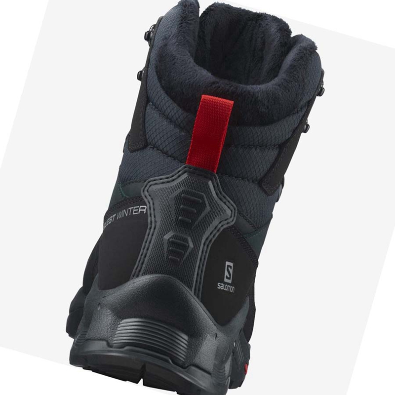 Salomon QUEST WINTER THINSULATE™ CLIMASALOMON™ WATERPROOF Vinterkängor Herr Svarta | HBDNLZO-84