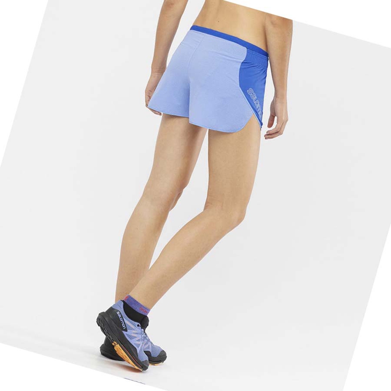 Salomon SENSE AERO 3'' Shorts Dam Blå | XIAJSGT-81