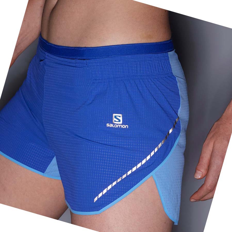 Salomon SENSE AERO 3'' Shorts Dam Blå | XIAJSGT-81