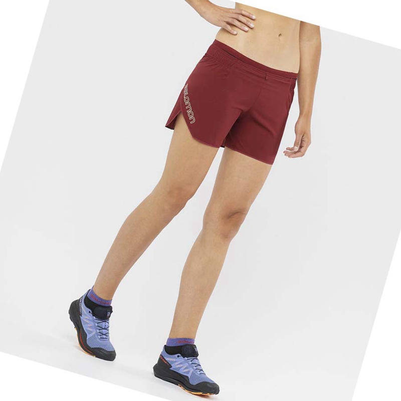 Salomon SENSE AERO 5'' Shorts Dam Röda | BPNCVOF-72