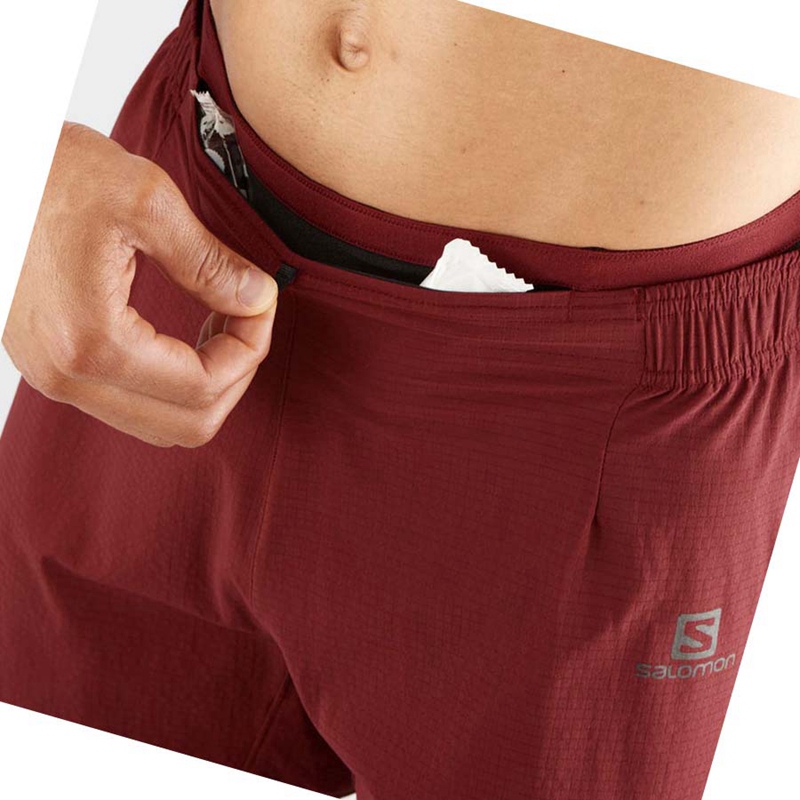 Salomon SENSE AERO 5'' Shorts Herr Röda | UTFYEMS-87