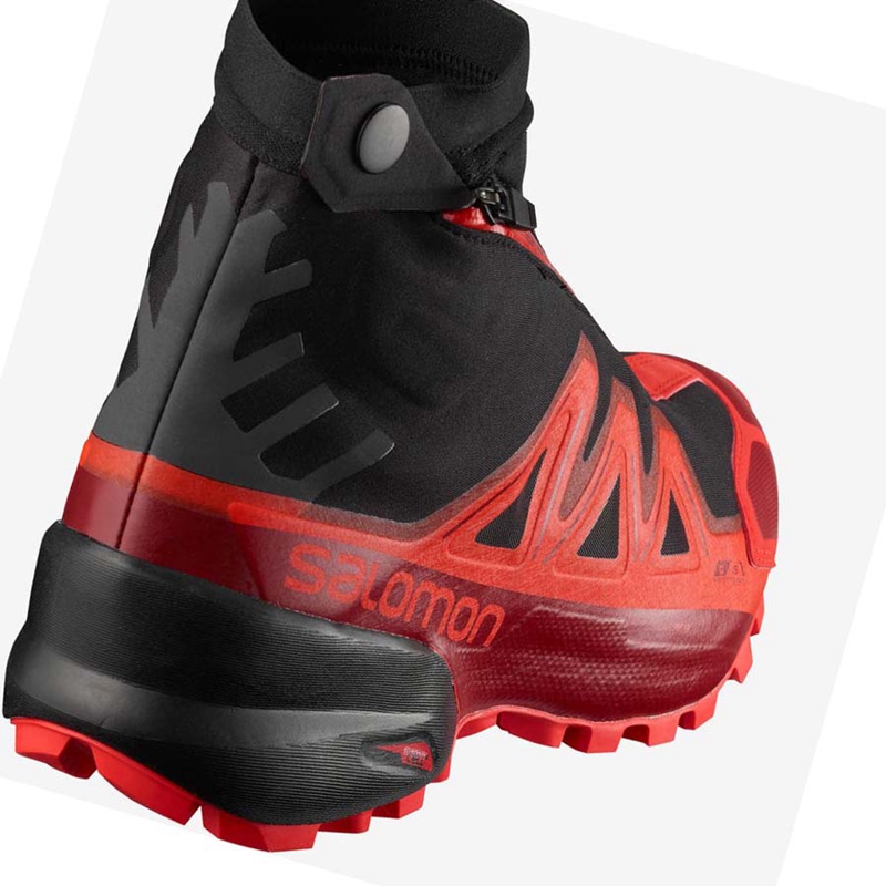 Salomon SNOWSPIKE CLIMASALOMON™ WATERPROOF Trail löparskor Dam Svarta Röda | PGUHDZR-16