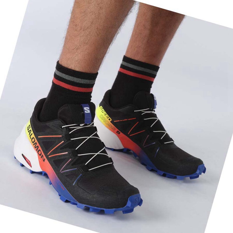 Salomon SPEEDCROSS 5 RACING PACK Trail löparskor Herr Svarta Blå | EVNRZAU-52