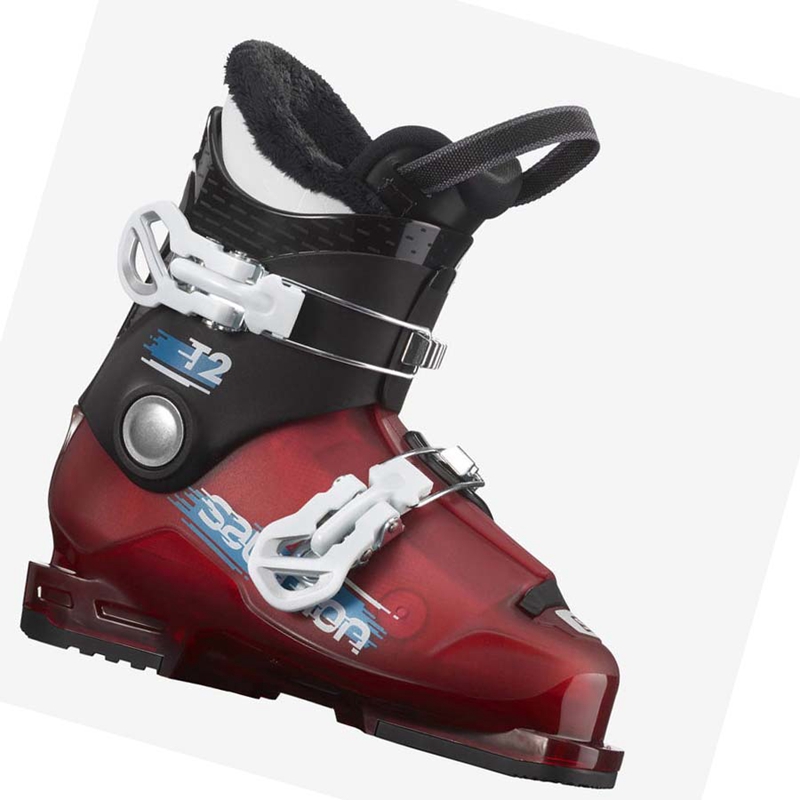 Salomon T2 RT Pjäxor Barn Svarta Röda Vita | UIYEXKJ-58