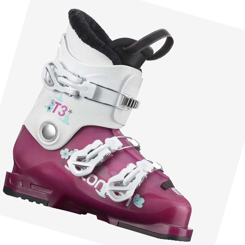 Salomon T3 RT GIRLY Pjäxor Barn Lila Vita | WVOTFUI-57