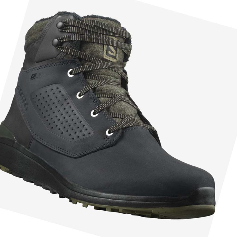 Salomon UTILITY WINTER CLIMASALOMON™ WATERPROOF Vinterkängor Herr Svarta Gröna | YKGVPQJ-84