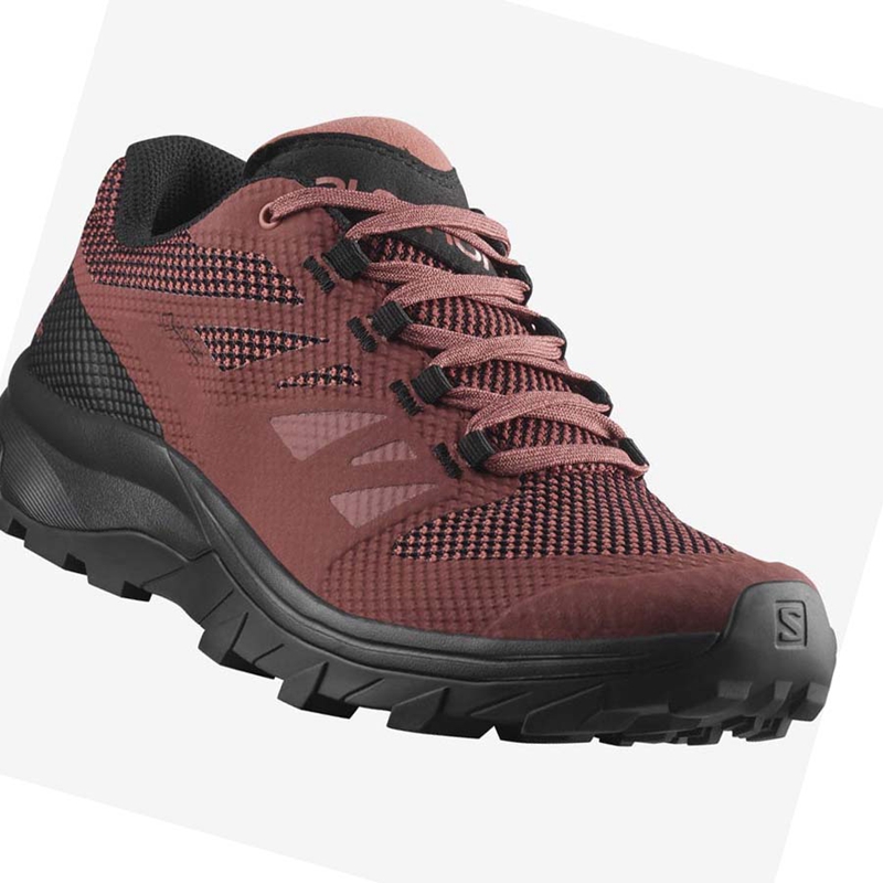 Salomon WoOUTLINE GORE-TEX Vandringsskor Dam Röda | PCASGIT-10