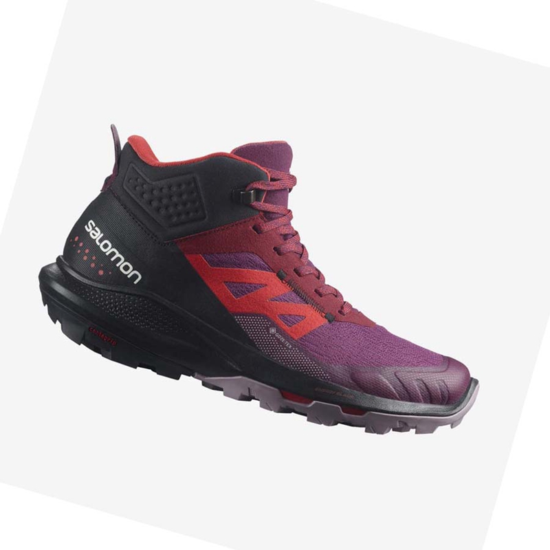 Salomon WoOUTPULSE MID GORE-TEX Vandringsskor Dam Lila | BNRKOWC-78