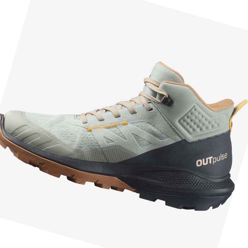 Salomon WoOUTPULSE MID GORE-TEX Vandringsskor Dam Mintgröna | ICWNDPT-95