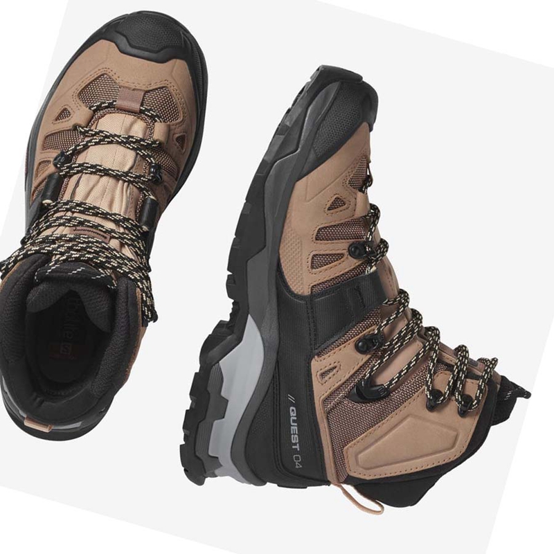 Salomon WoQUEST 4 GORE-TEX Vandringsskor Dam Bruna | SDWYJHI-20