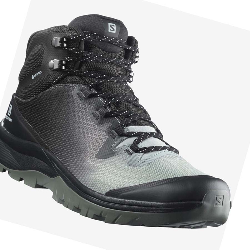 Salomon WoVAYA MID GORE-TEX Vandringsskor Dam Svarta Vita | ORENSWY-27