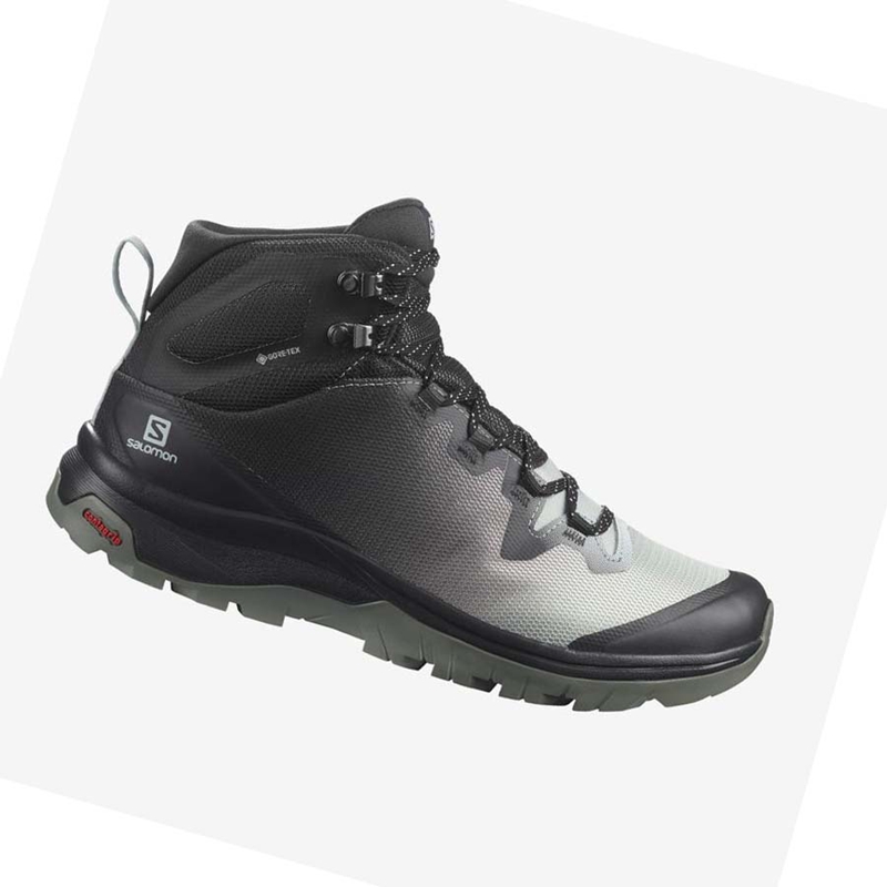 Salomon WoVAYA MID GORE-TEX Vandringsskor Dam Svarta Vita | ORENSWY-27