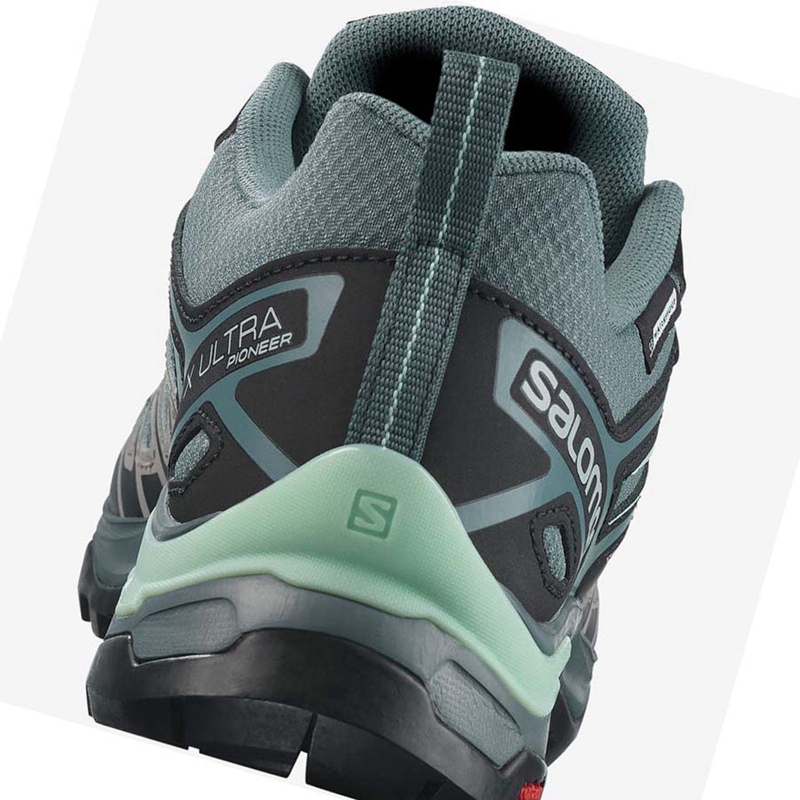 Salomon WoX ULTRA PIONEER CLIMASALOMON™ WATERPROOF Vandringsskor Dam Gröna | BUIOVJM-60