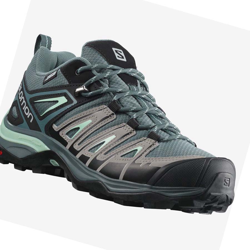 Salomon WoX ULTRA PIONEER CLIMASALOMON™ WATERPROOF Vandringsskor Dam Gröna | BUIOVJM-60