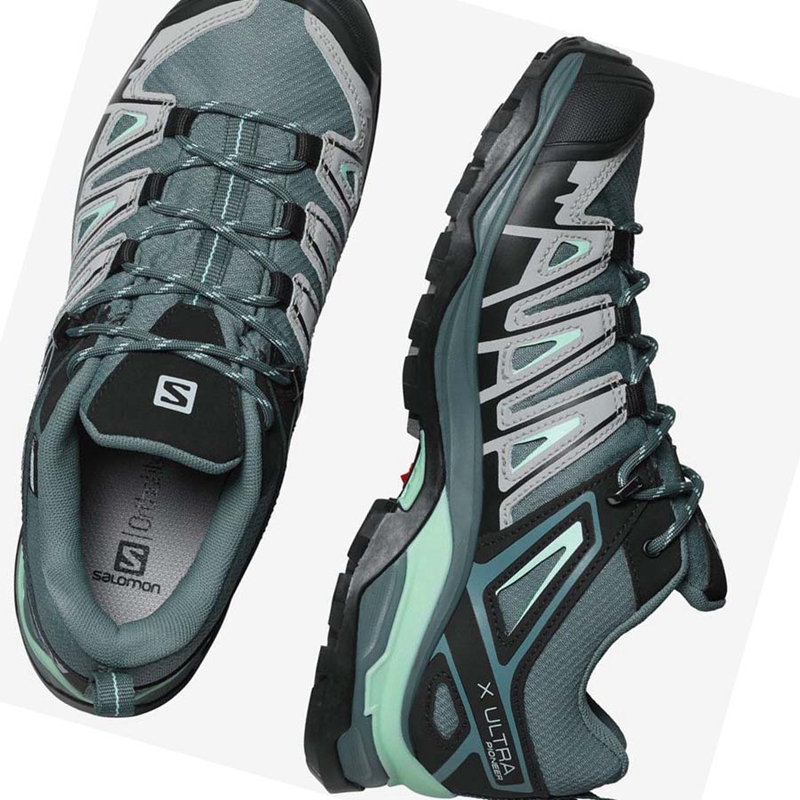 Salomon WoX ULTRA PIONEER CLIMASALOMON™ WATERPROOF Vandringsskor Dam Gröna | BUIOVJM-60