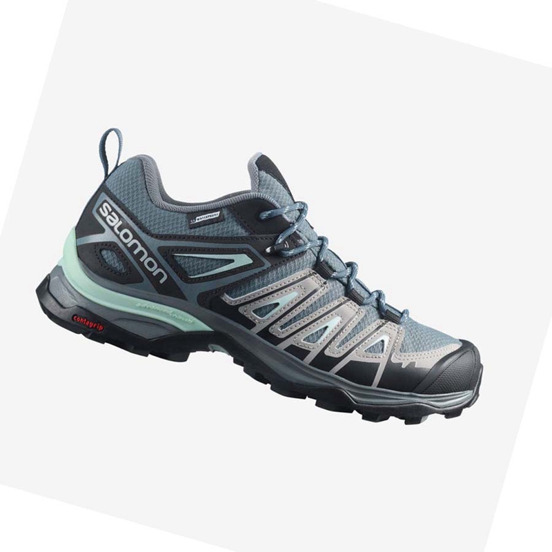 Salomon WoX ULTRA PIONEER CLIMASALOMON™ WATERPROOF Vandringsskor Dam Gröna | BUIOVJM-60