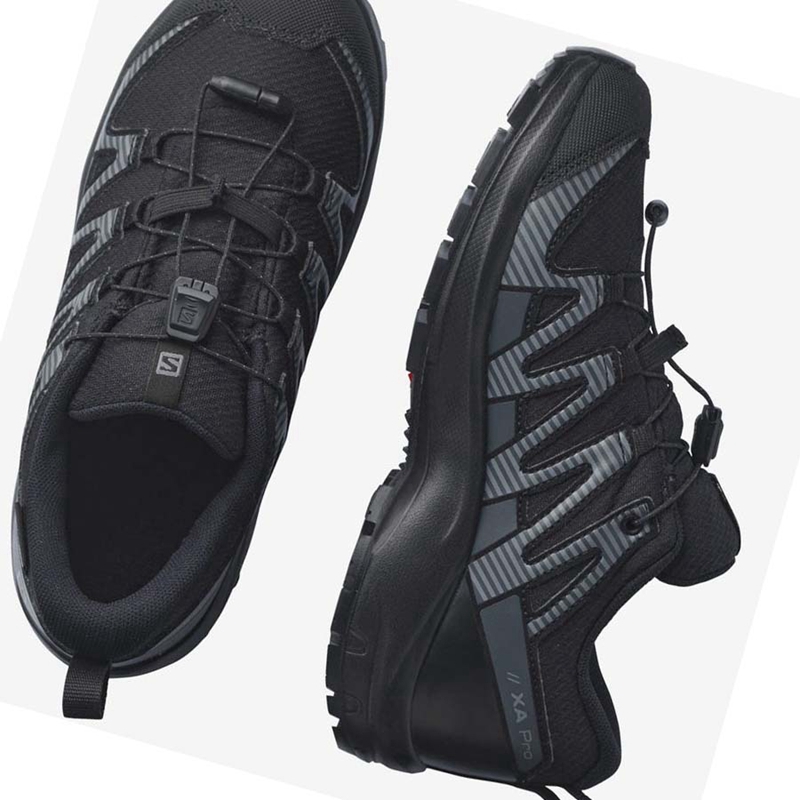 Salomon XA PRO V8 CLIMASALOMON™ WATERPROOF Vandringsskor Barn Svarta | FWAUTQR-48