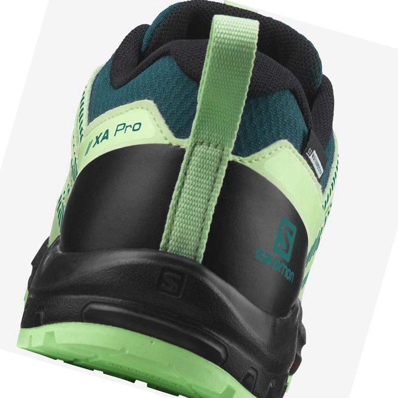 Salomon XA PRO V8 CLIMASALOMON™ WATERPROOF Trail löparskor Barn Gröna | ILVZQUP-85