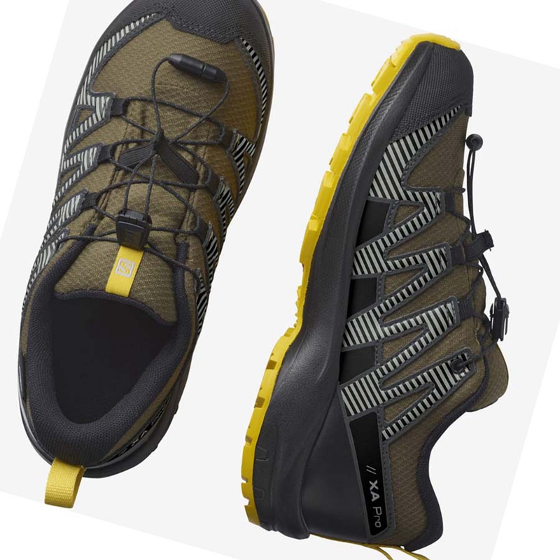 Salomon XA PRO V8 CLIMASALOMON™ WATERPROOF Trail löparskor Barn Olivgröna | PEXNWZY-62