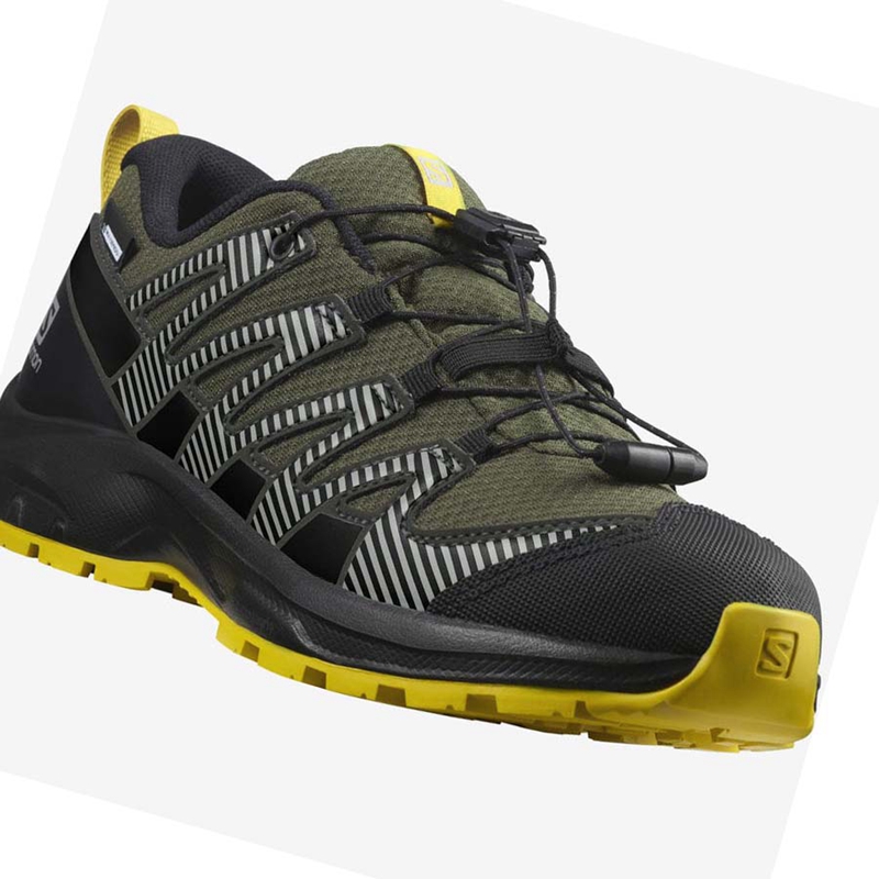 Salomon XA PRO V8 CLIMASALOMON™ WATERPROOF Trail löparskor Barn Olivgröna | PEXNWZY-62