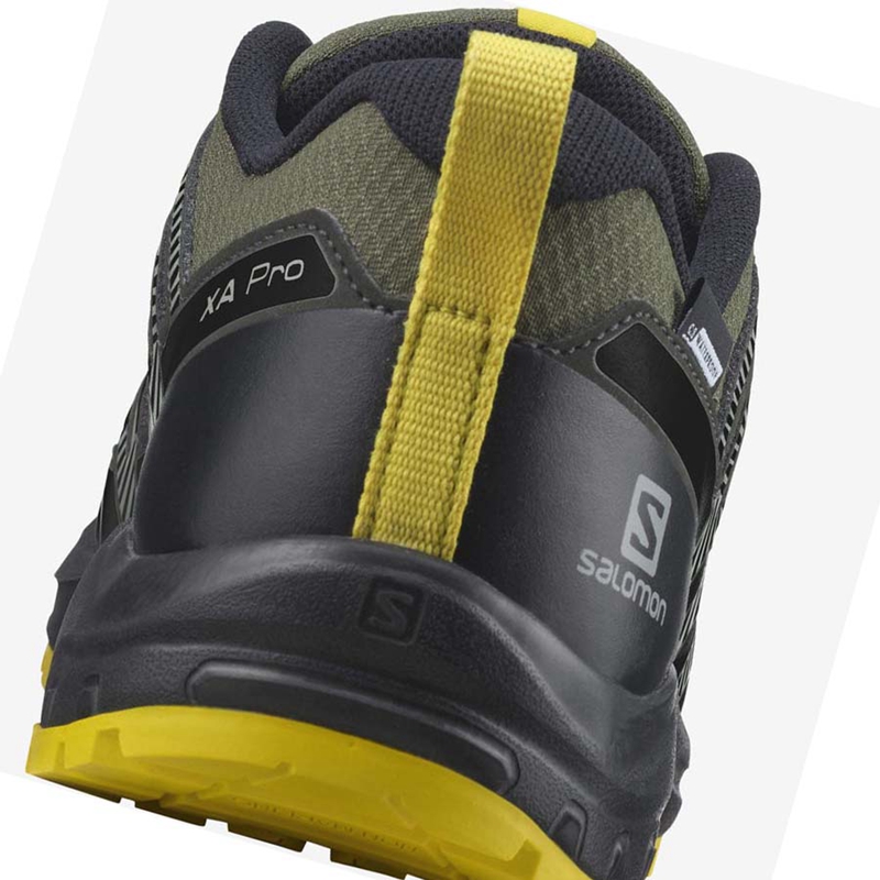 Salomon XA PRO V8 CLIMASALOMON™ WATERPROOF Trail löparskor Barn Olivgröna | PEXNWZY-62