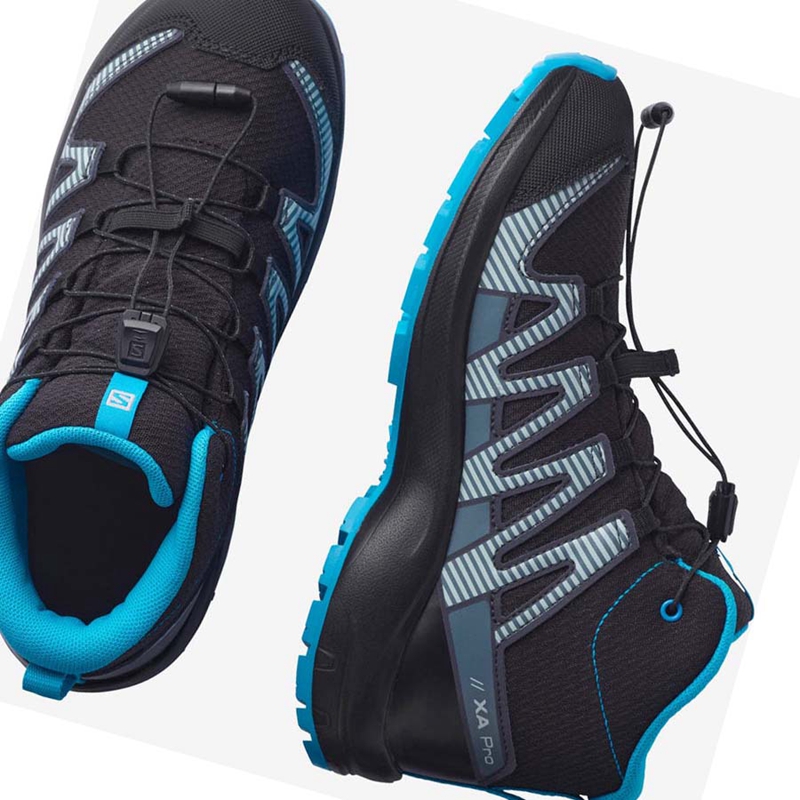 Salomon XA PRO V8 MID CLIMASALOMON™ WATERPROOF Trail löparskor Barn Svarta | OKZIAYP-92