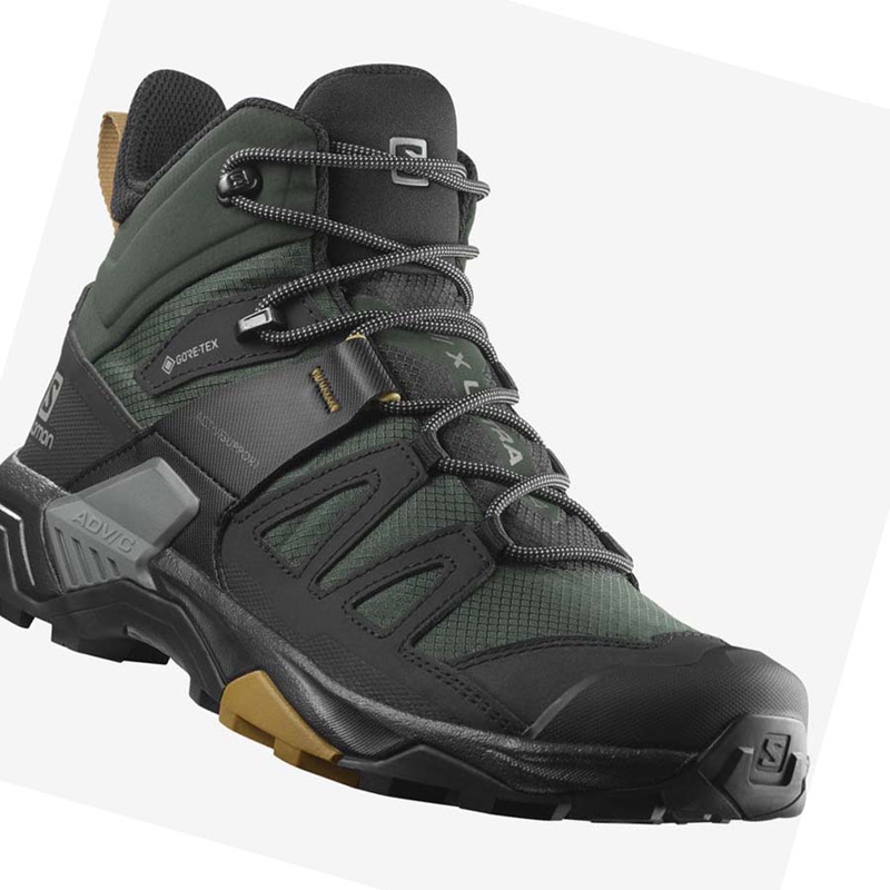 Salomon X ULTRA 4 MID GORE-TEX Vandringsskor Herr Gröna Svarta | PXGYVQC-48